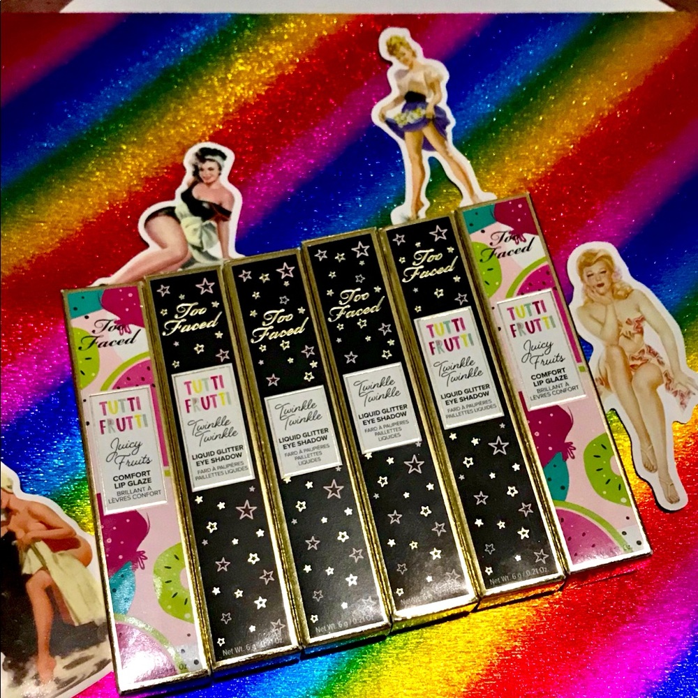 Too faced Liquid glitter  eyeshadow and lip gloss